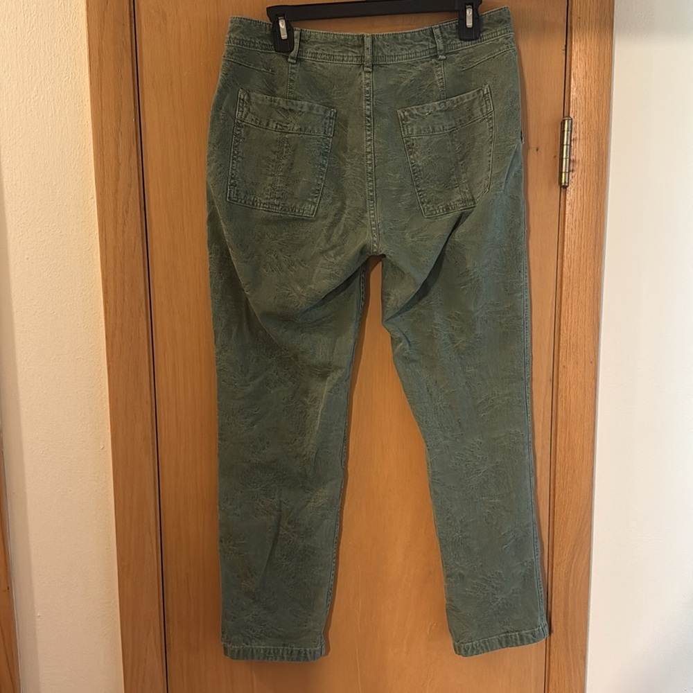 By Anthropologie Women’s Wanderer Jacquard Utility Straight Leg Pants Green 28 - Picture 6 of 10